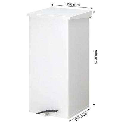 Waste collector with pedal, capacity 110 l, WxHxD 390 x 800 x 390 mm, white.