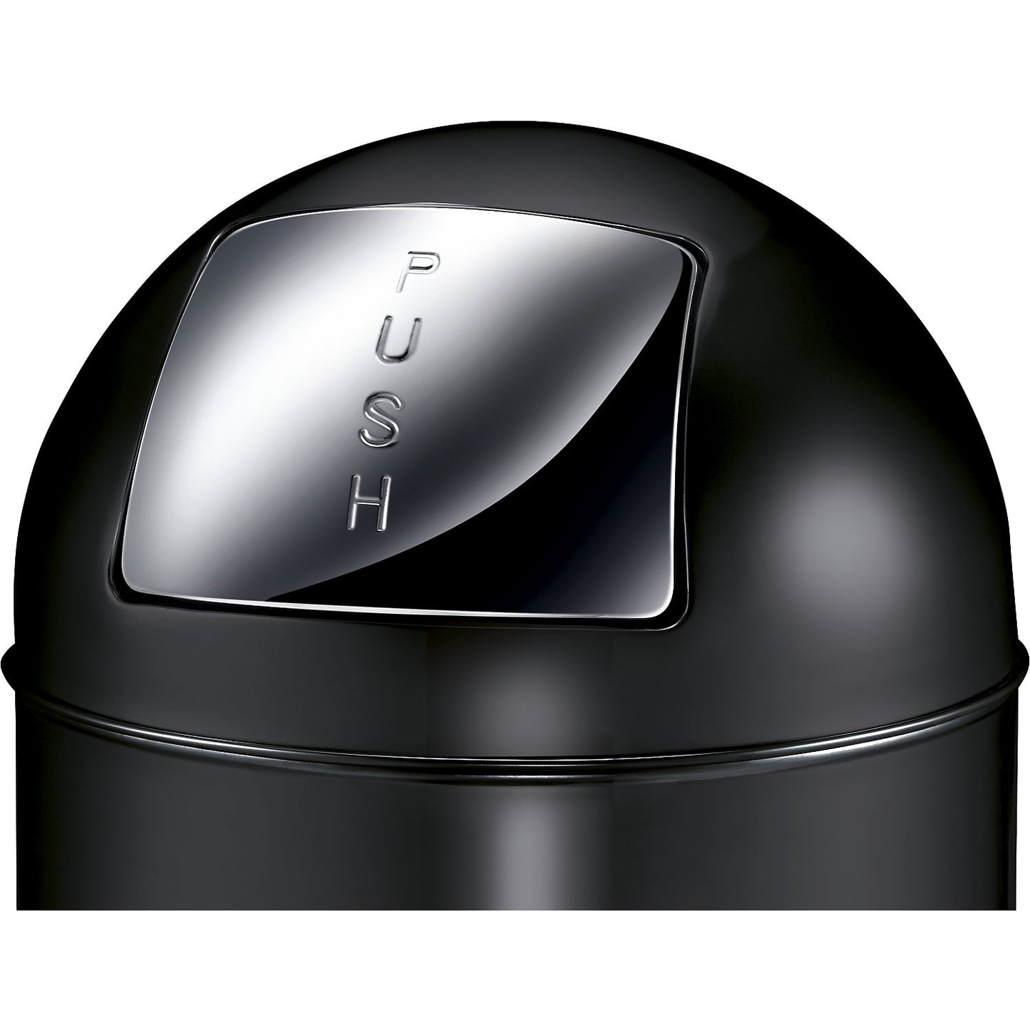 Push rubbish bin, steel, capacity 40 l, HxØ 740 x 350 mm, black, matt finish.