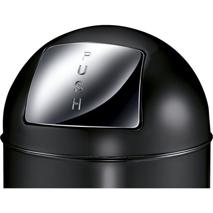 Push rubbish bin, steel, capacity 40 l, HxØ 740 x 350 mm, black, matt finish.