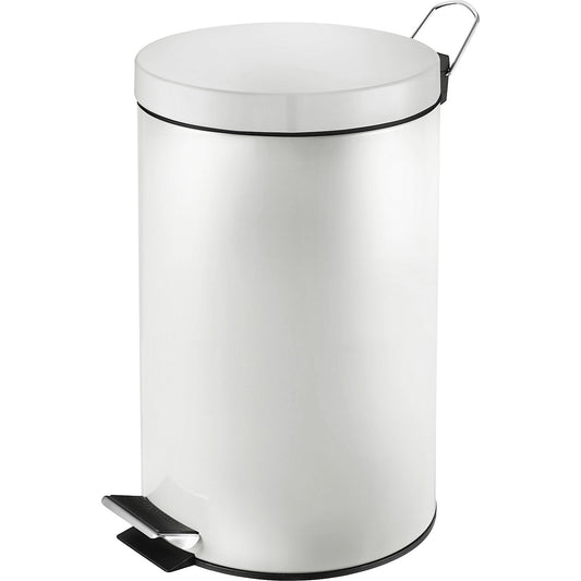 Waste collector with pedal and plastic inner container, capacity 12 l, HxØ 400 x 248 mm, white.