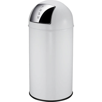 Push rubbish bin, steel, capacity 40 l, HxØ 740 x 350 mm, white.