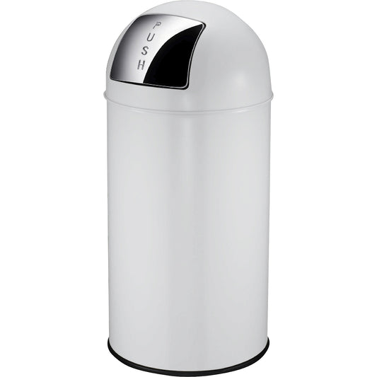 Push rubbish bin, steel, capacity 40 l, HxØ 740 x 350 mm, white.