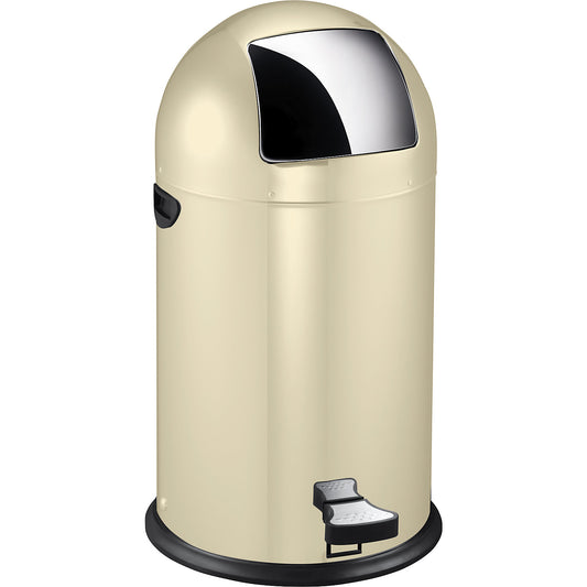 Push rubbish bin with pedal, capacity 33 l, HxØ 700 x 350 mm, cream.