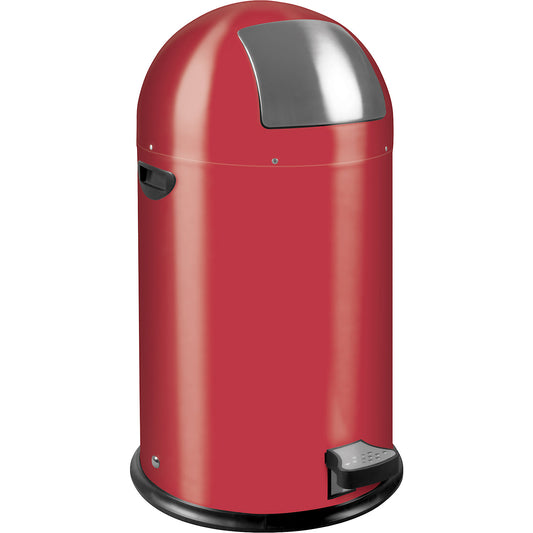 Push rubbish bin with pedal, capacity 33 l, HxØ 700 x 350 mm, red.