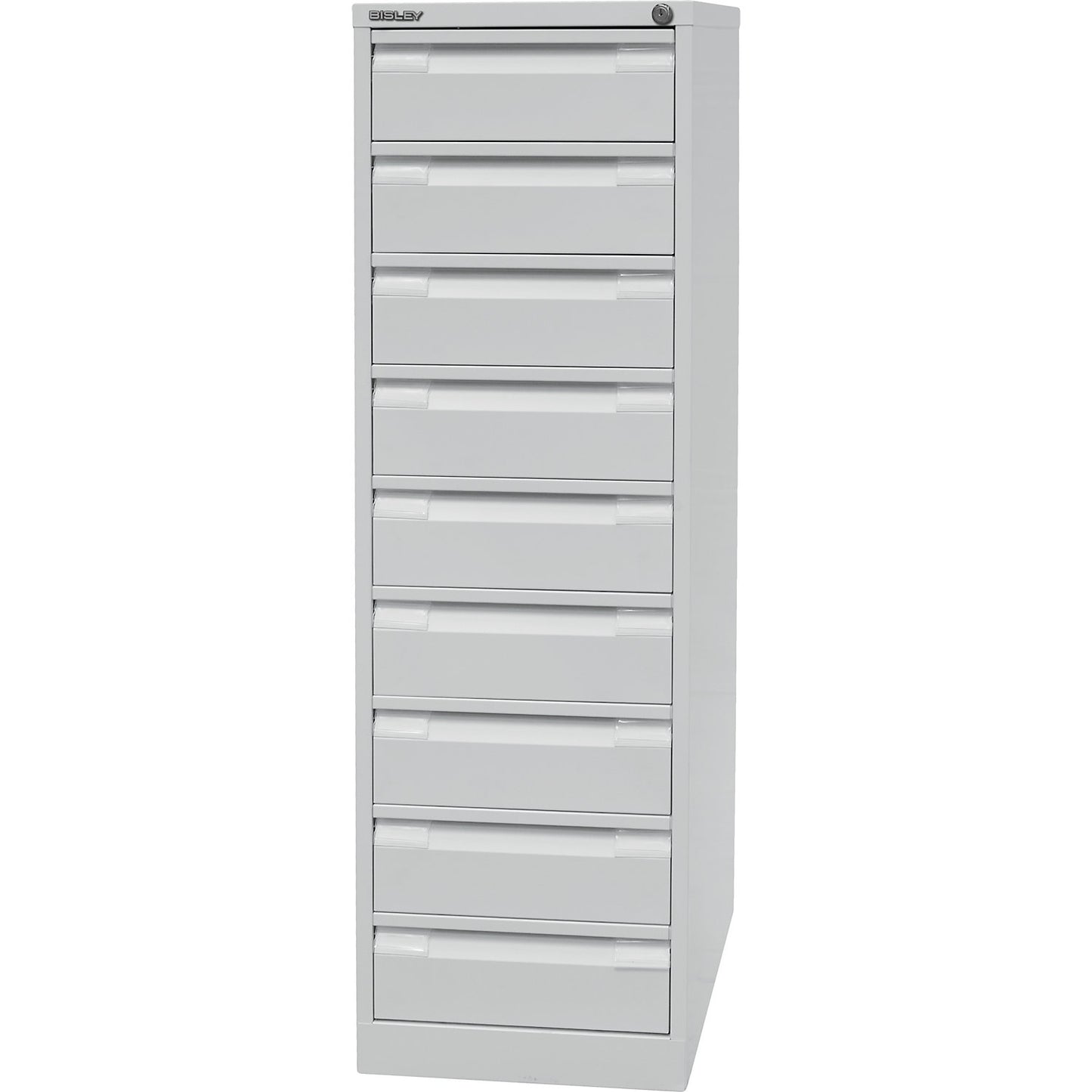 Card file cabinet, double track, A6, 9 drawers, light grey.