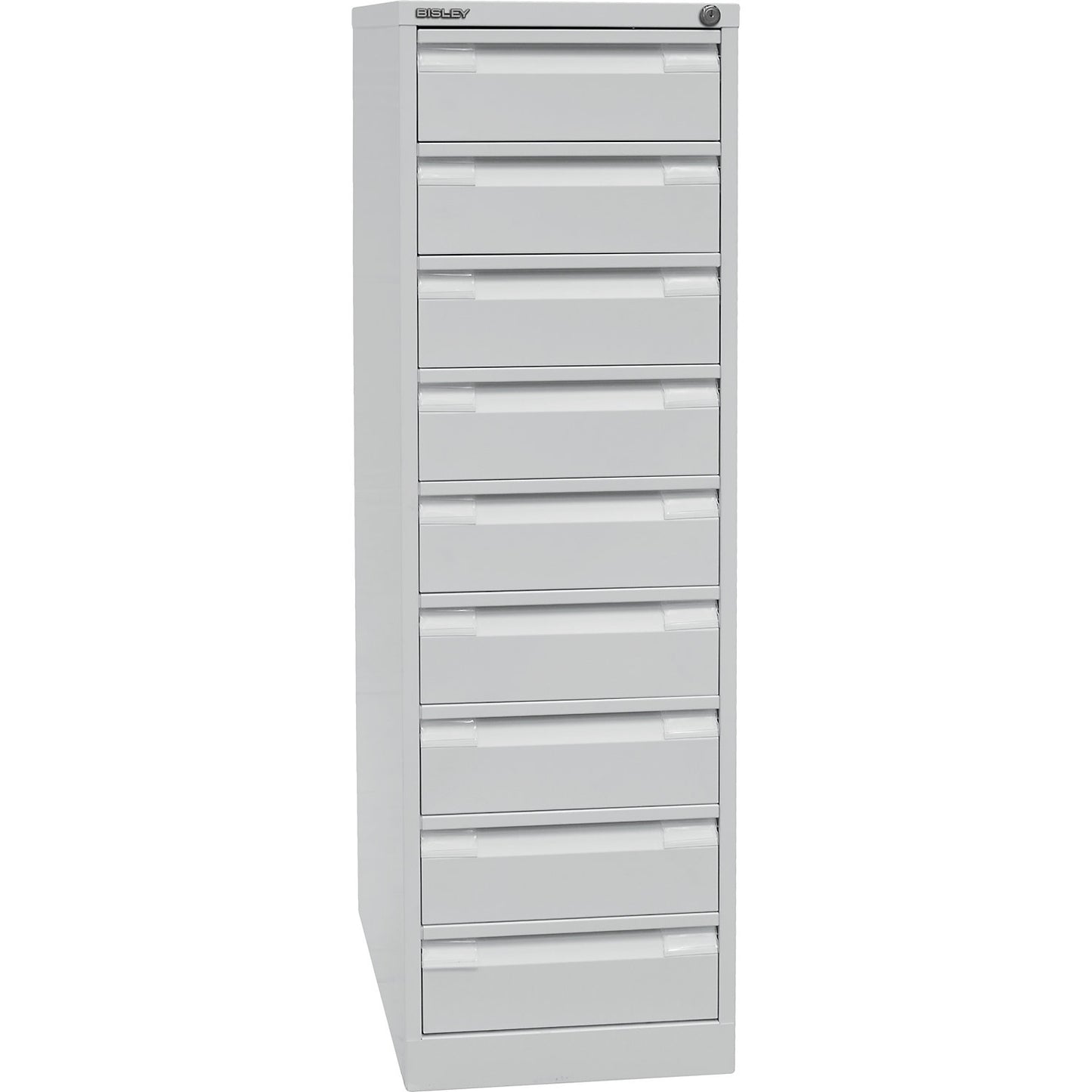 Card file cabinet, double track, A6, 9 drawers, light grey.