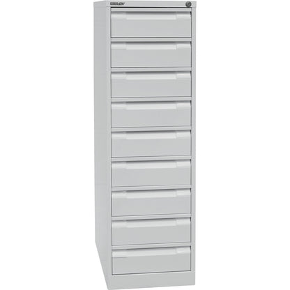 Card file cabinet, double track, A6, 9 drawers, light grey.