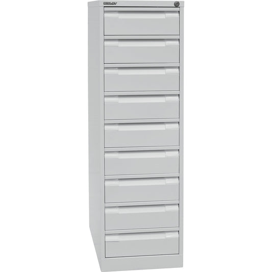 Card file cabinet, double track, A6, 9 drawers, light grey.