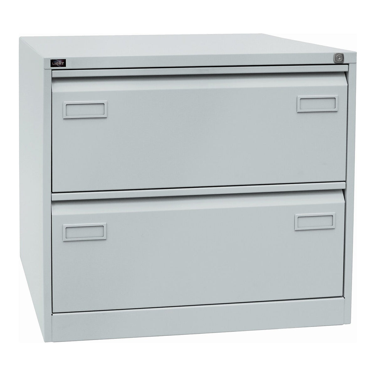 LIGHT suspension file cabinet, 2-track, 2 A4 drawers, light grey.