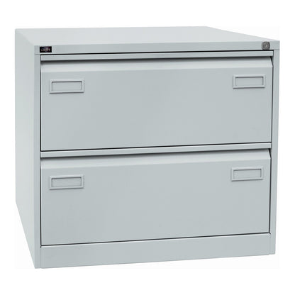 LIGHT suspension file cabinet, 2-track, 2 A4 drawers, light grey.