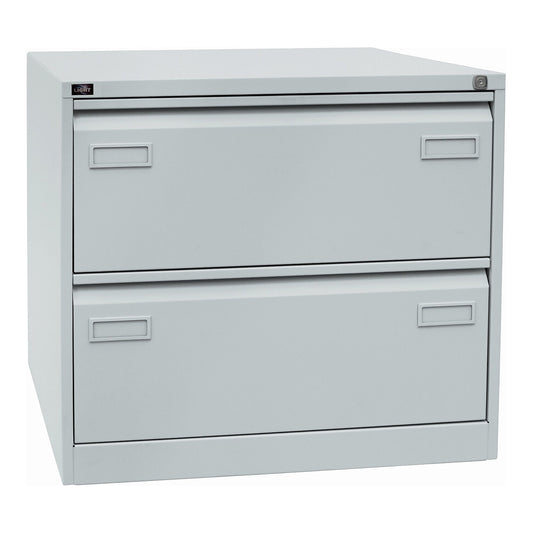 LIGHT suspension file cabinet, 2-track, 2 A4 drawers, light grey.