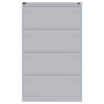 LIGHT suspension file cabinet, 2-track, 4 A4 drawers, silver.