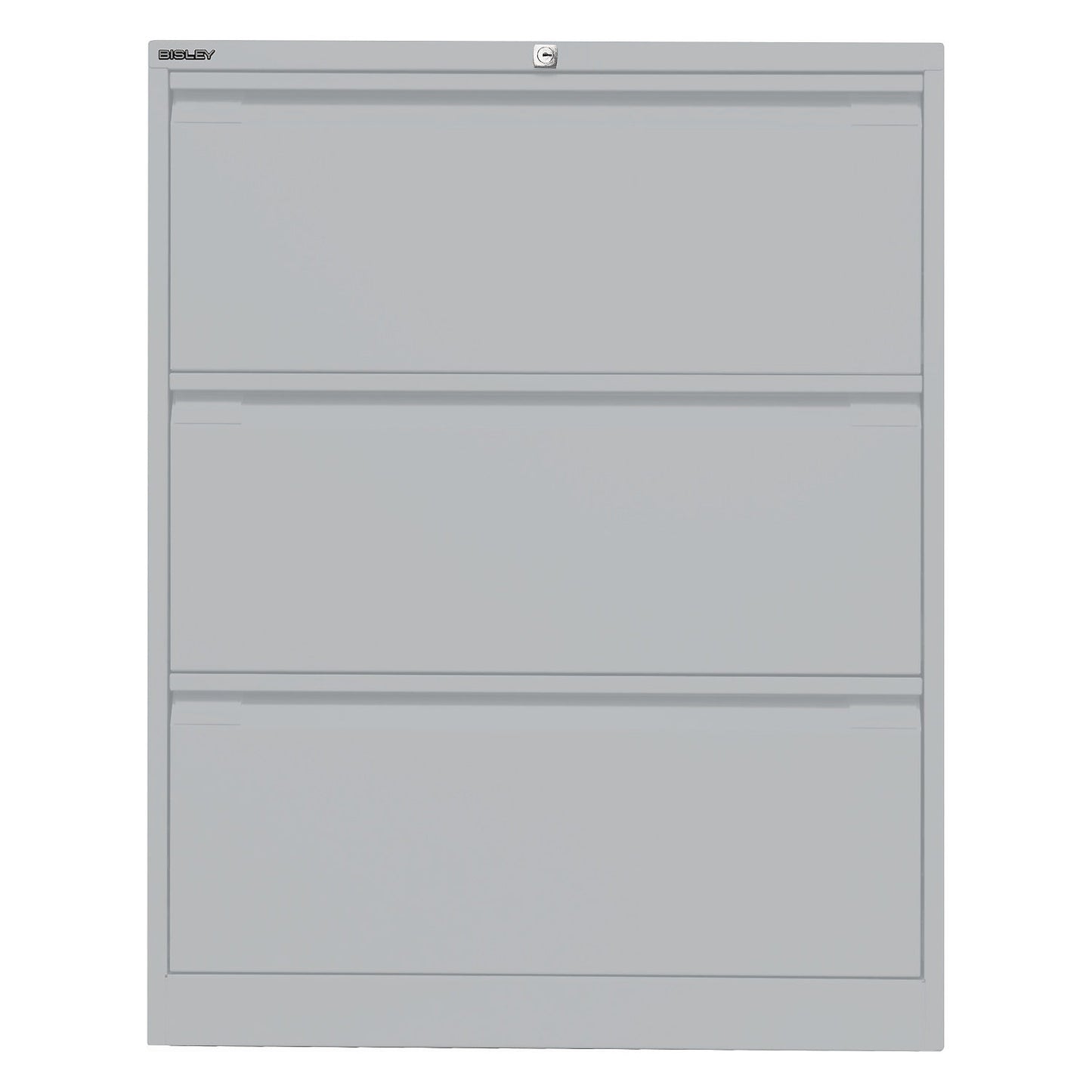 Suspension file cabinet, 2-track, 3 A4 drawers, white aluminium.