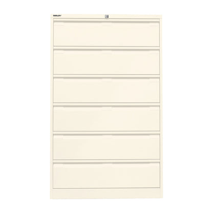 Card file cabinet, triple track, A5, 6 drawers, pure white.