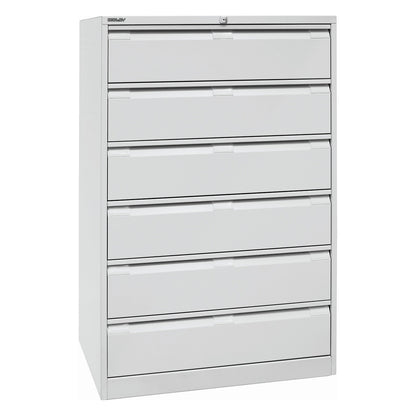 Card file cabinet, triple track, A5, 6 drawers, light grey.
