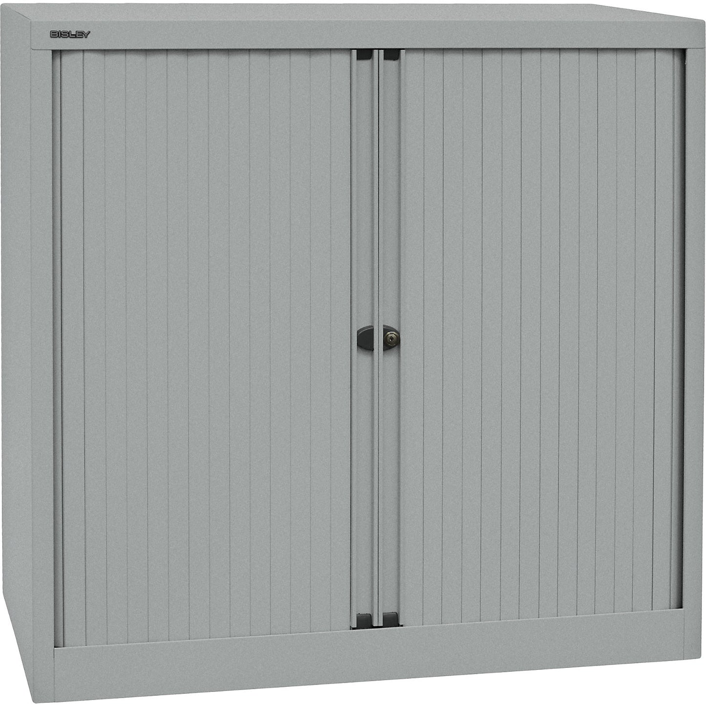 EURO roller shutter cupboard, width 1000 mm, 2 shelves, silver.