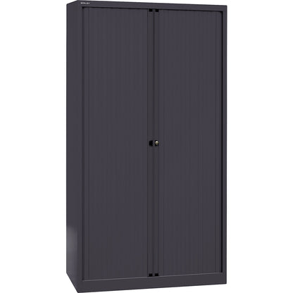 EURO roller shutter cupboard, width 1000 mm, 4 shelves, black.