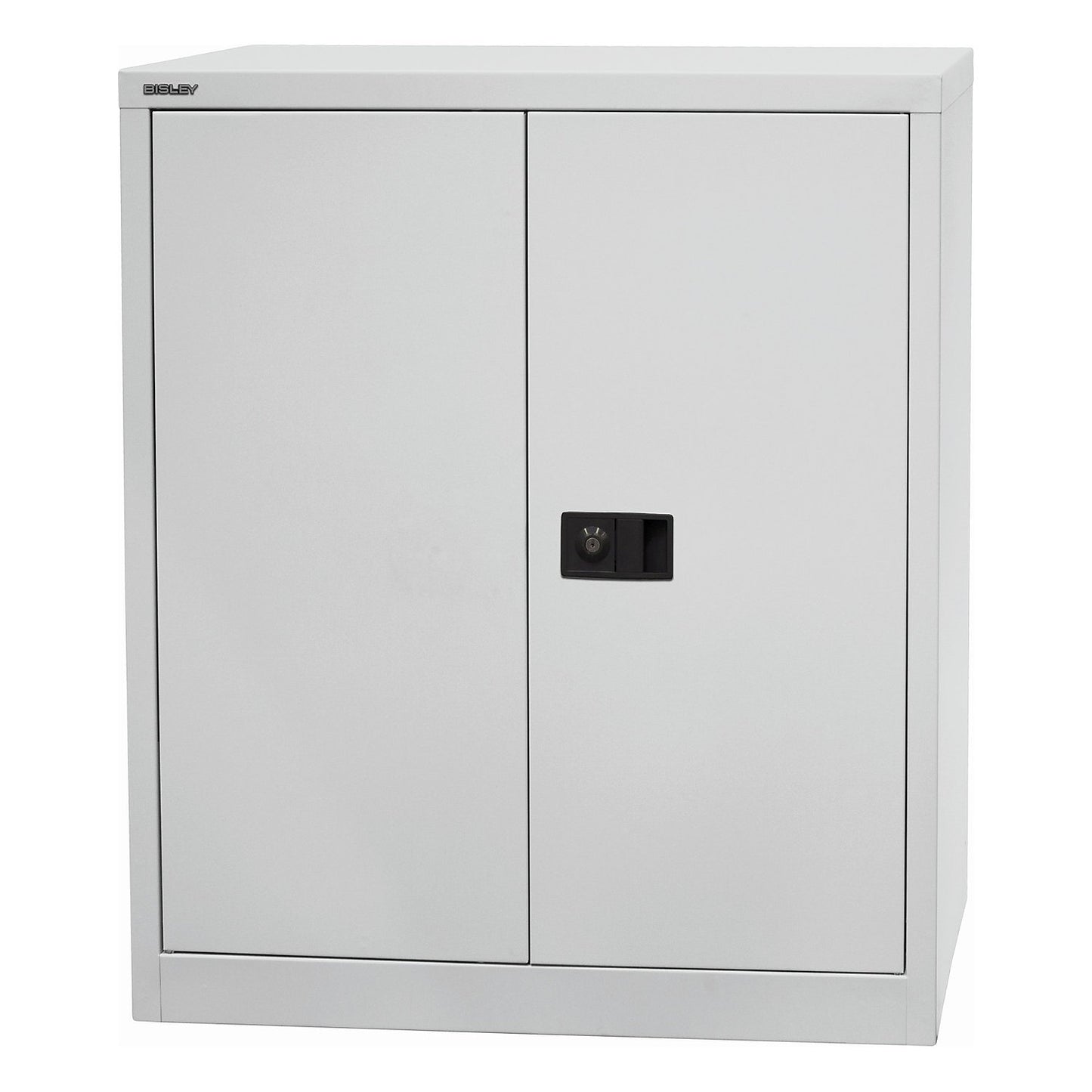 UNIVERSAL double door cupboard, HxWxD 1000 x 914 x 400 mm, 1 zinc plated shelf, 2 file heights, light grey.