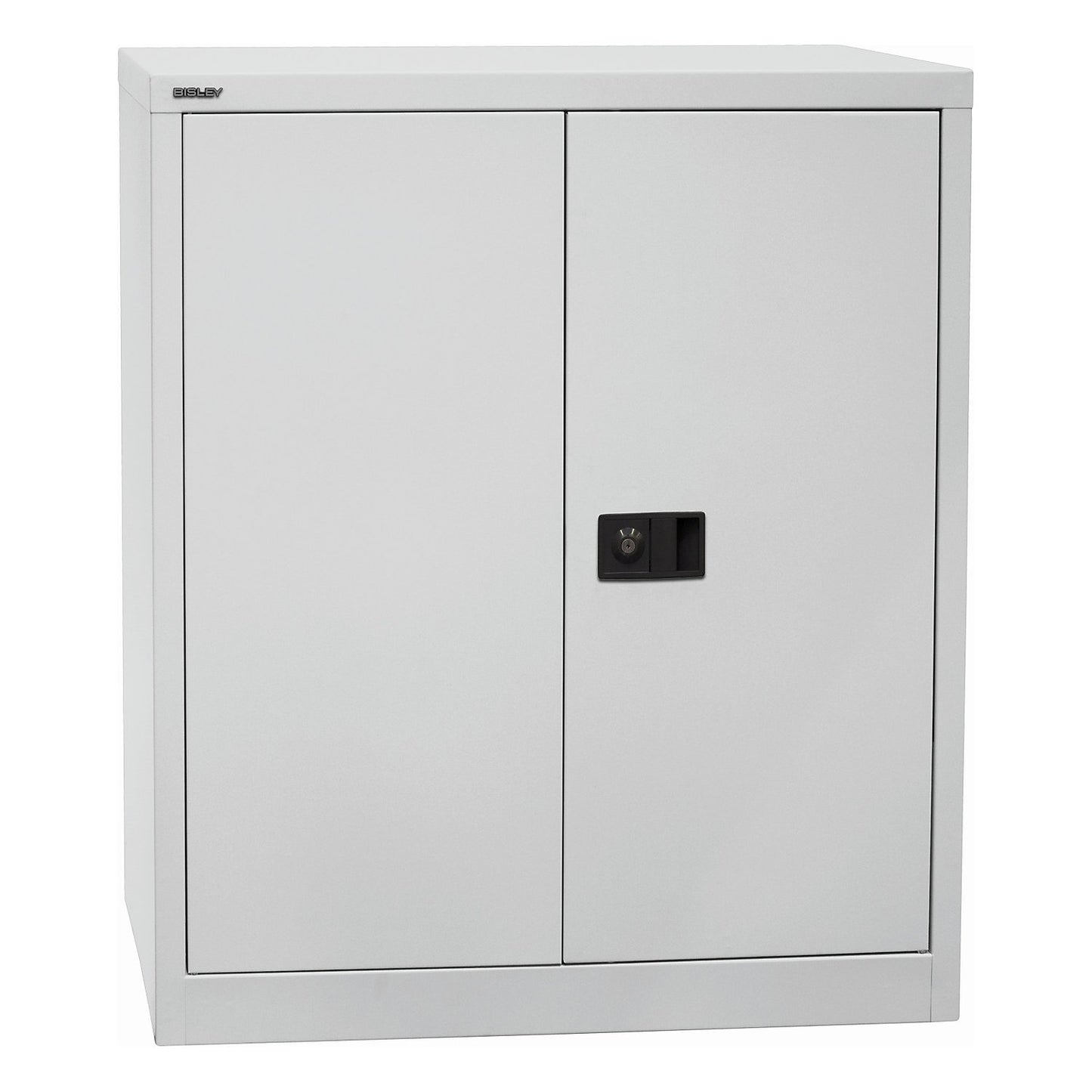 UNIVERSAL double door cupboard, HxWxD 1000 x 914 x 400 mm, 1 zinc plated shelf, 2 file heights, light grey.