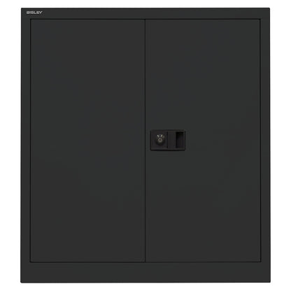 UNIVERSAL double door cupboard, HxWxD 1000 x 914 x 400 mm, 1 shelf, 2 file heights, black.