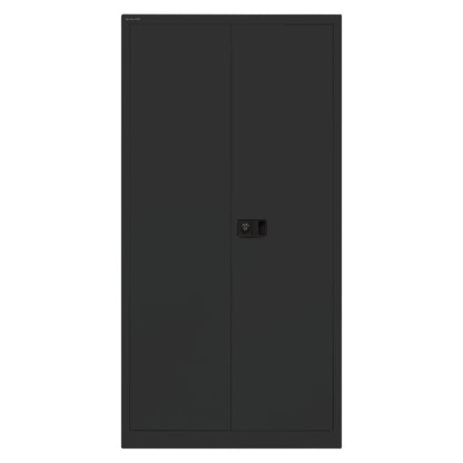 UNIVERSAL double door cupboard, HxWxD 1806 x 914 x 400 mm, 3 shelves, 4 file heights, black.