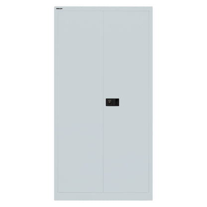 UNIVERSAL double door cupboard, HxWxD 1806 x 914 x 400 mm, 3 shelves, 4 file heights, light grey.