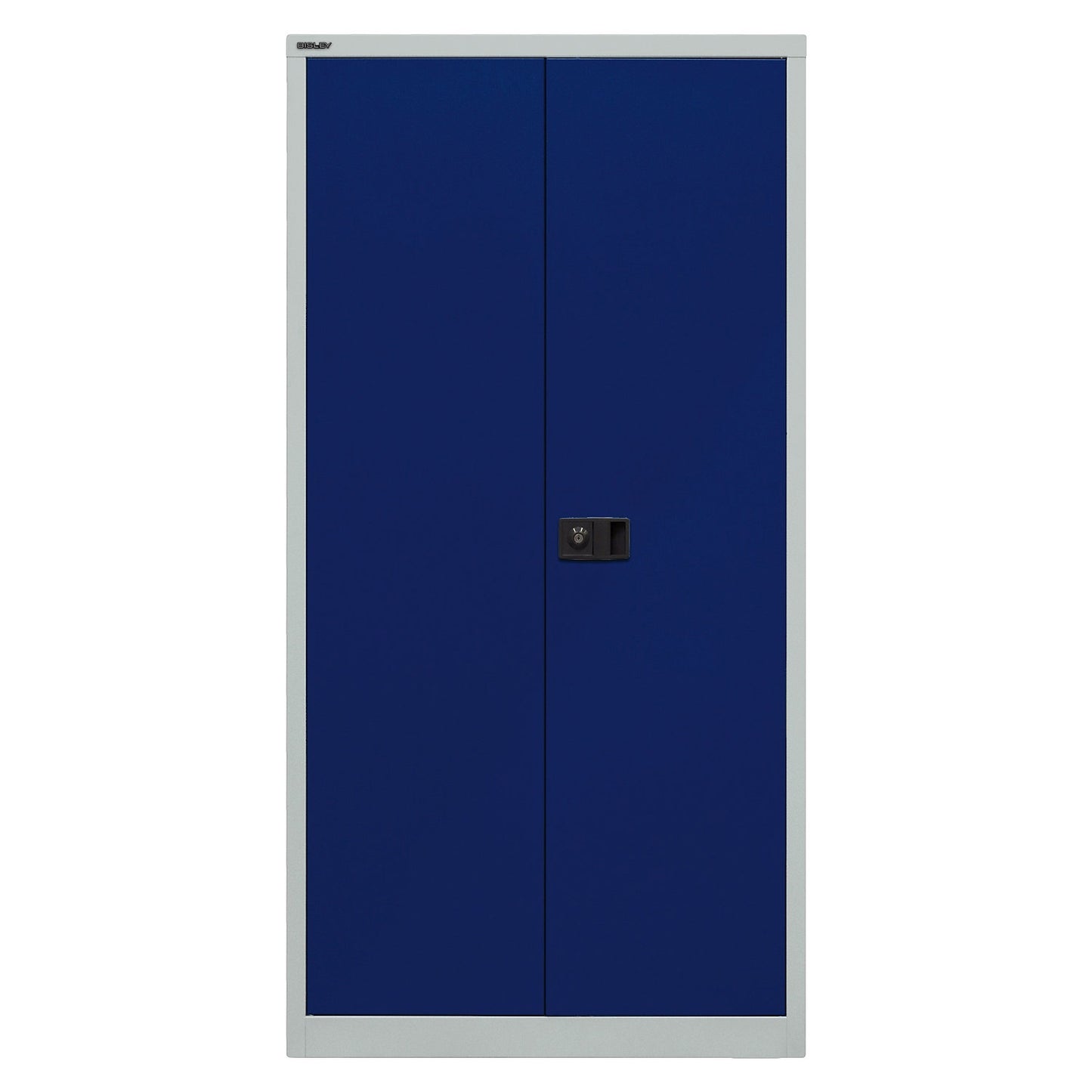 UNIVERSAL double door cupboard, HxWxD 1806 x 914 x 400 mm, 3 shelves, 4 file heights, light grey / Oxford blue.