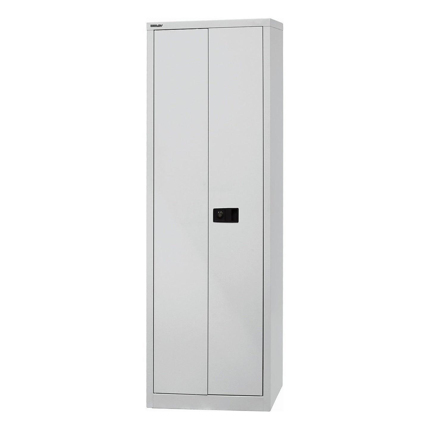 UNIVERSAL double door cupboard, HxWxD 1950 x 600 x 400 mm, 4 shelves, 5 file heights, light grey.