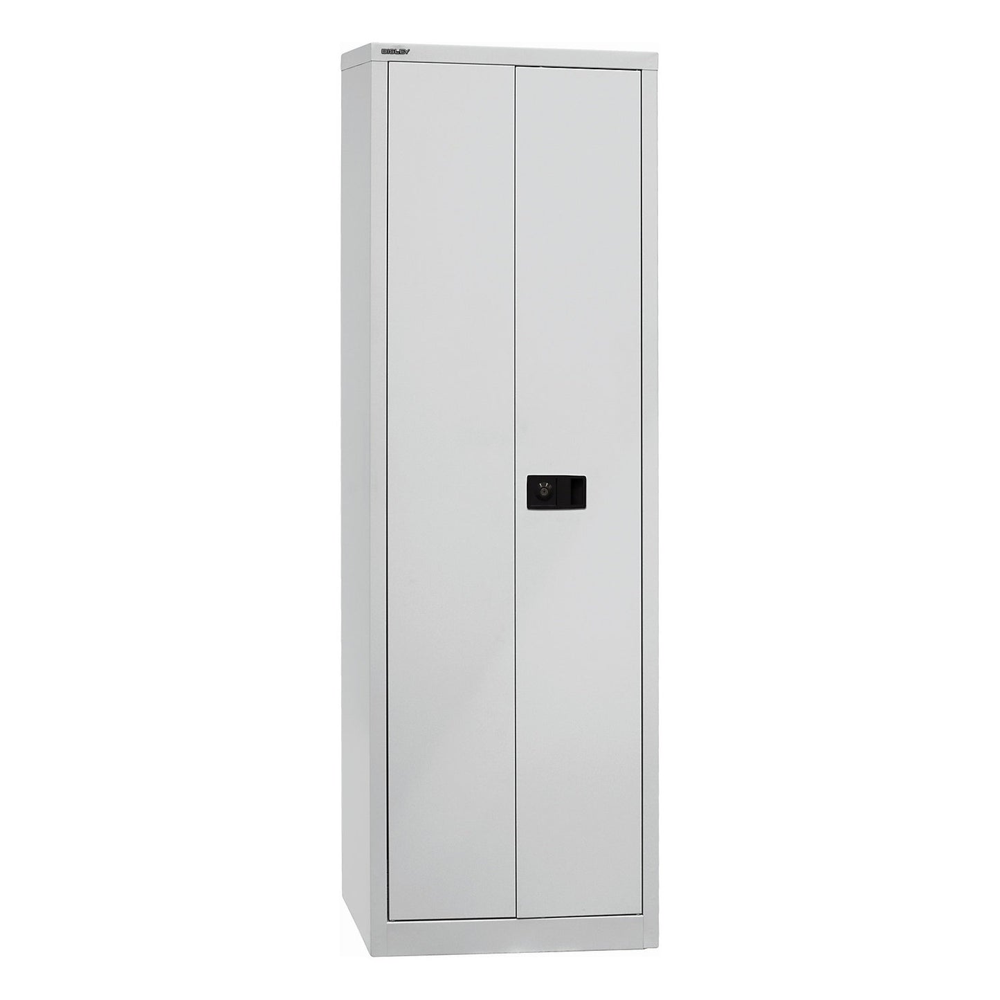 UNIVERSAL double door cupboard, HxWxD 1950 x 600 x 400 mm, 4 shelves, 5 file heights, light grey.