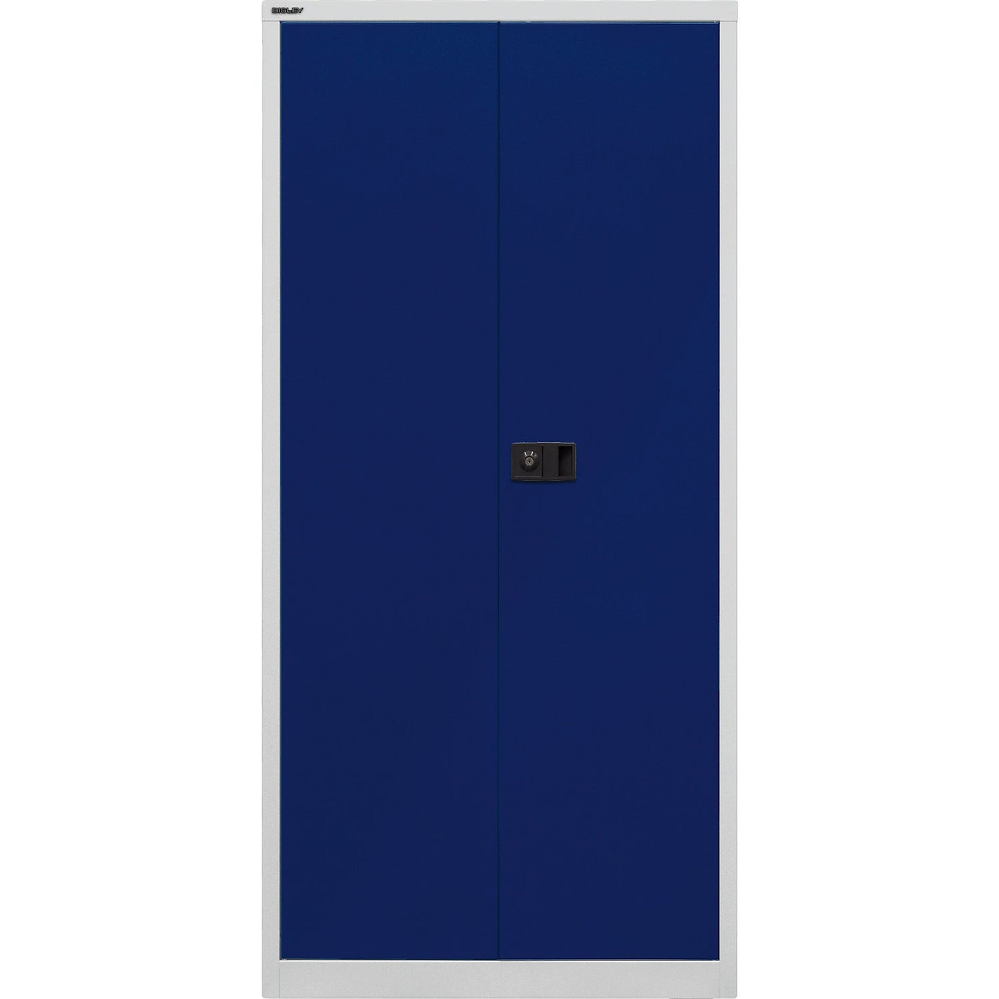 UNIVERSAL double door cupboard, HxWxD 1950 x 914 x 400 mm, 4 zinc plated shelves, 5 file heights, light grey / Oxford blue.
