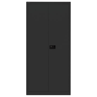 UNIVERSAL double door cupboard, HxWxD 1950 x 914 x 400 mm, 4 shelves, 5 file heights, black.