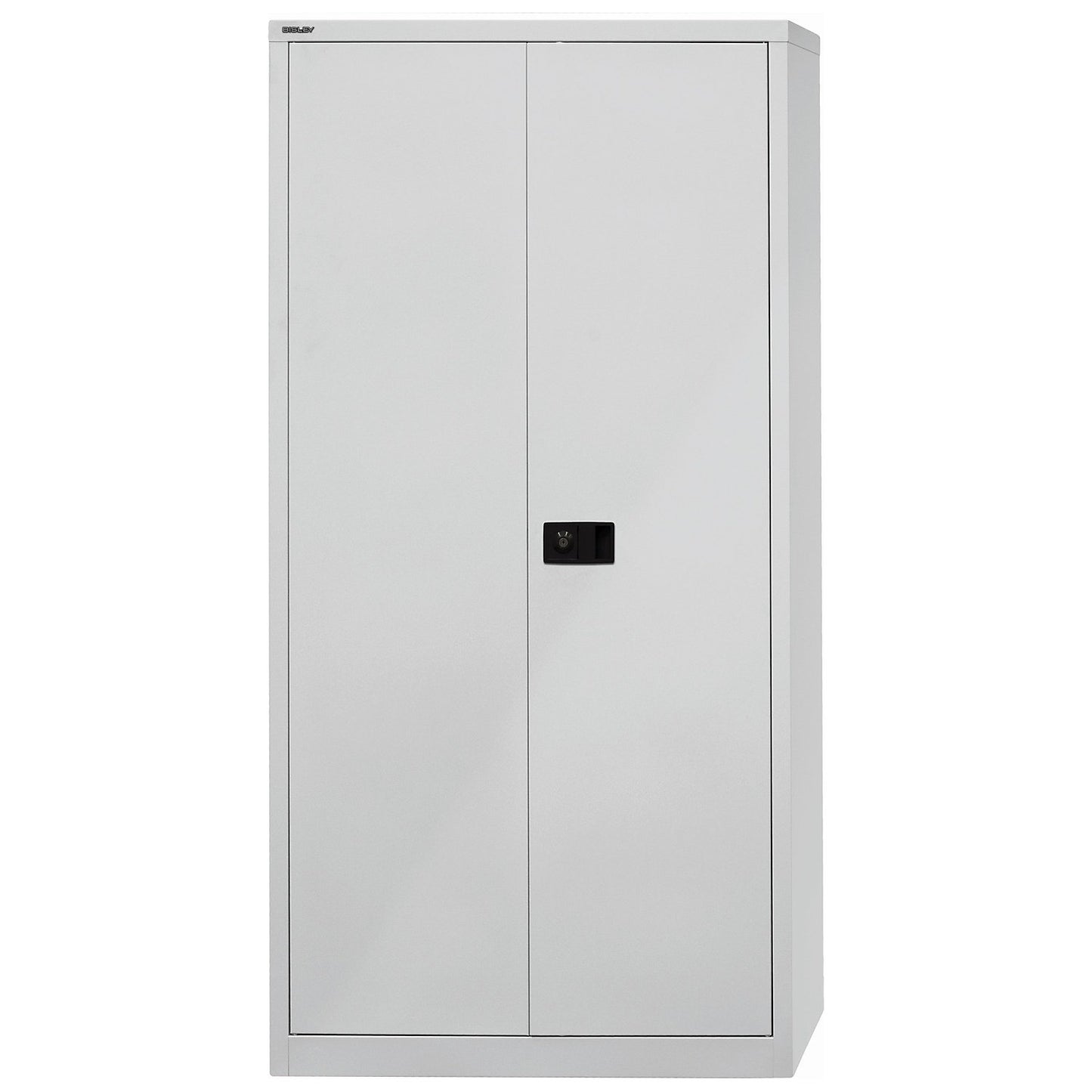 UNIVERSAL double door cupboard, HxWxD 1950 x 914 x 400 mm, 4 shelves, 5 file heights, light grey.