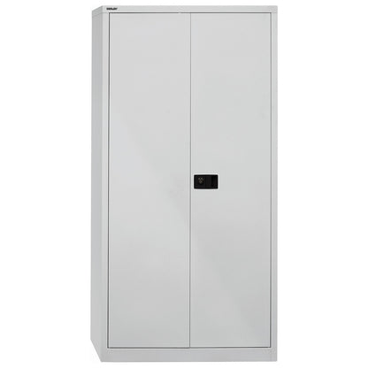 UNIVERSAL double door cupboard, HxWxD 1950 x 914 x 400 mm, 4 shelves, 5 file heights, light grey.