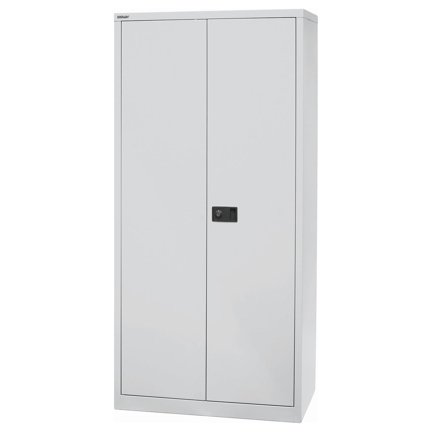 UNIVERSAL double door cupboard, HxWxD 1950 x 914 x 500 mm, 4 zinc plated shelves, 5 file heights, light grey.