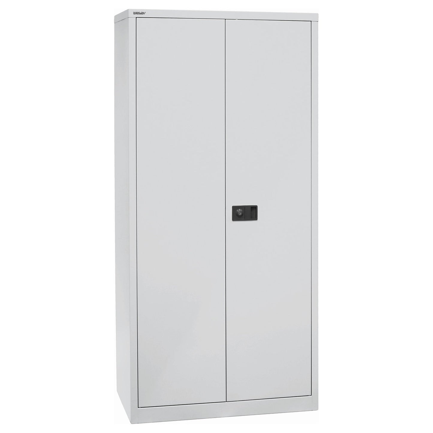 UNIVERSAL double door cupboard, HxWxD 1950 x 914 x 500 mm, 4 zinc plated shelves, 5 file heights, light grey.