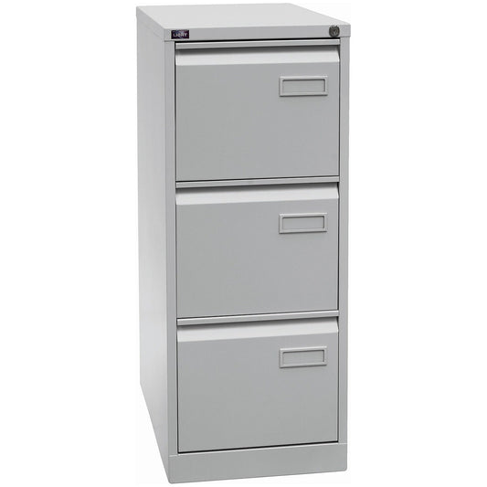 LIGHT suspension file cabinet, 1-track, 3 A4 drawers, light grey.