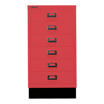 MultiDrawer™ 39 series, with plinth, A3, 6 drawers, cardinal red, black.