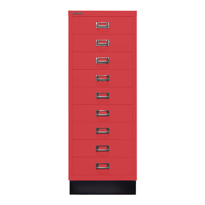 MultiDrawer™ 39 series, with plinth, A3, 9 drawers, cardinal red, black.