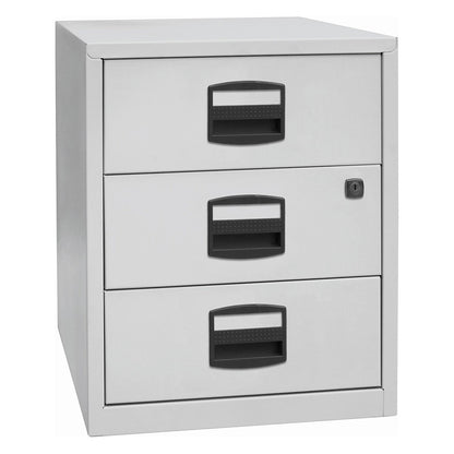 PFA mobile pedestal, 3 universal drawers, light grey.
