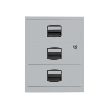 PFA mobile pedestal, 3 universal drawers, silver.