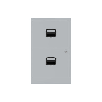 PFA suspension file cabinet, 2 drawers, silver.