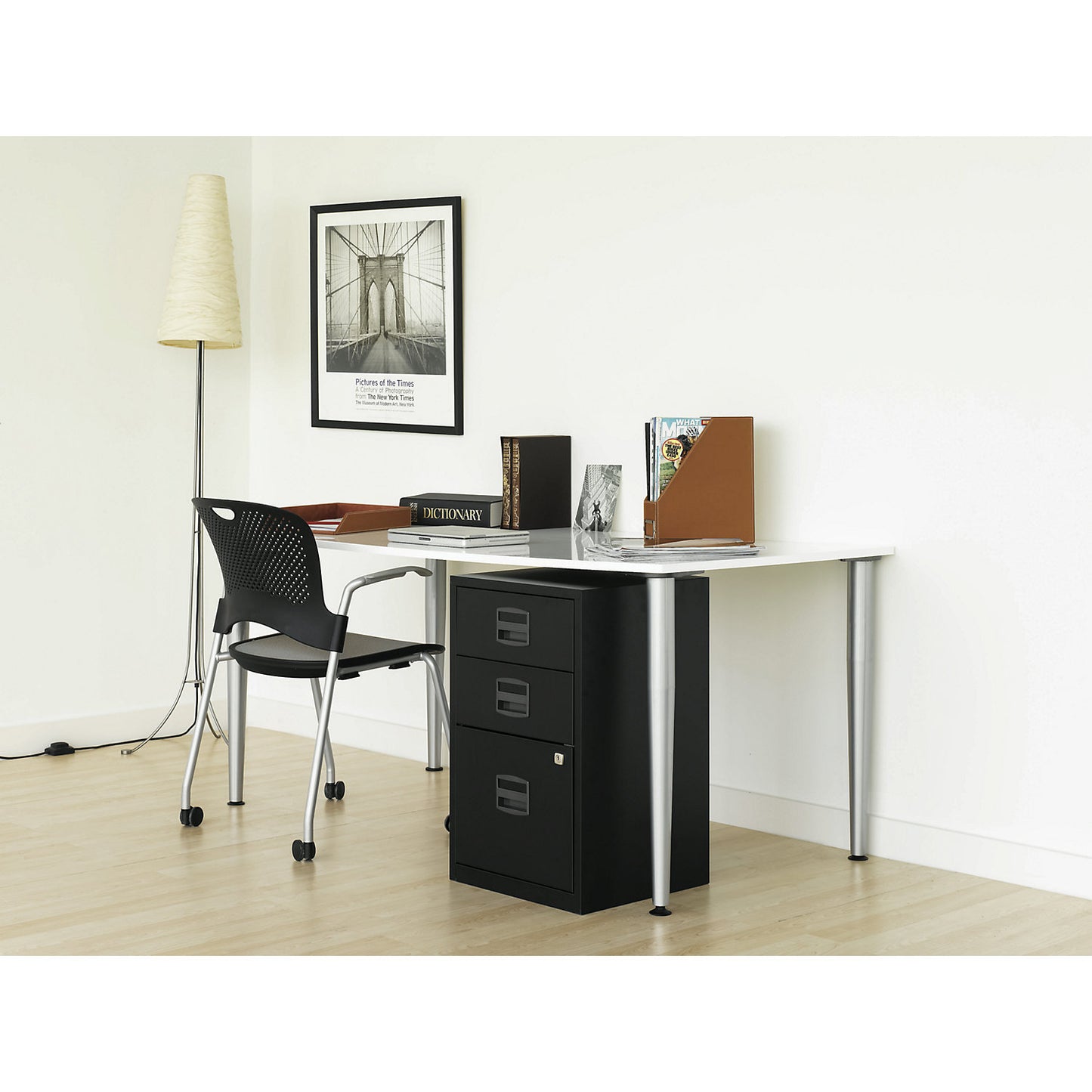 PFA suspension file cabinet, 2 drawers, traffic white.