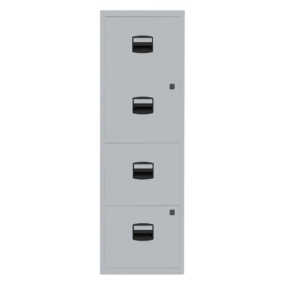 PFA suspension file cabinet, 4 drawers, silver.