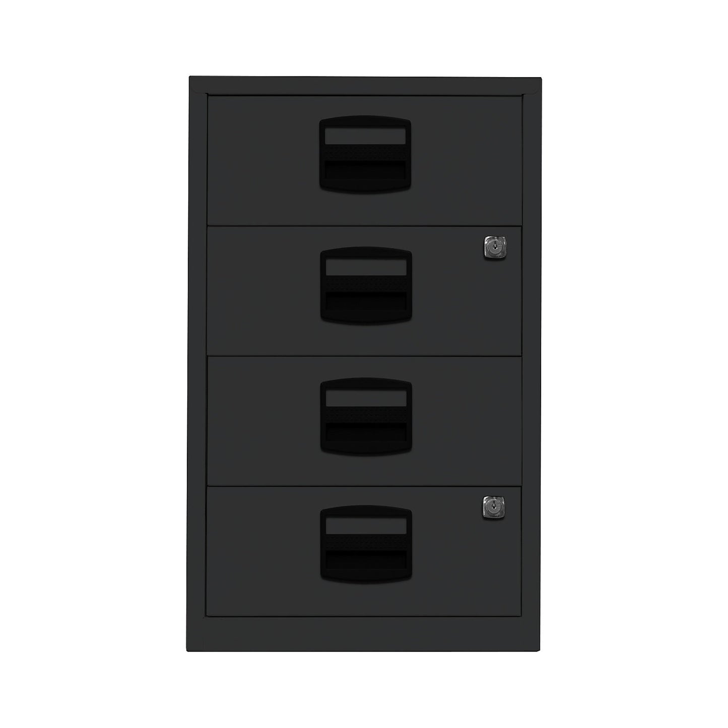 PFA side cupboard, 4 universal drawers, black.