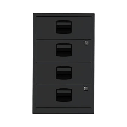 PFA side cupboard, 4 universal drawers, black.