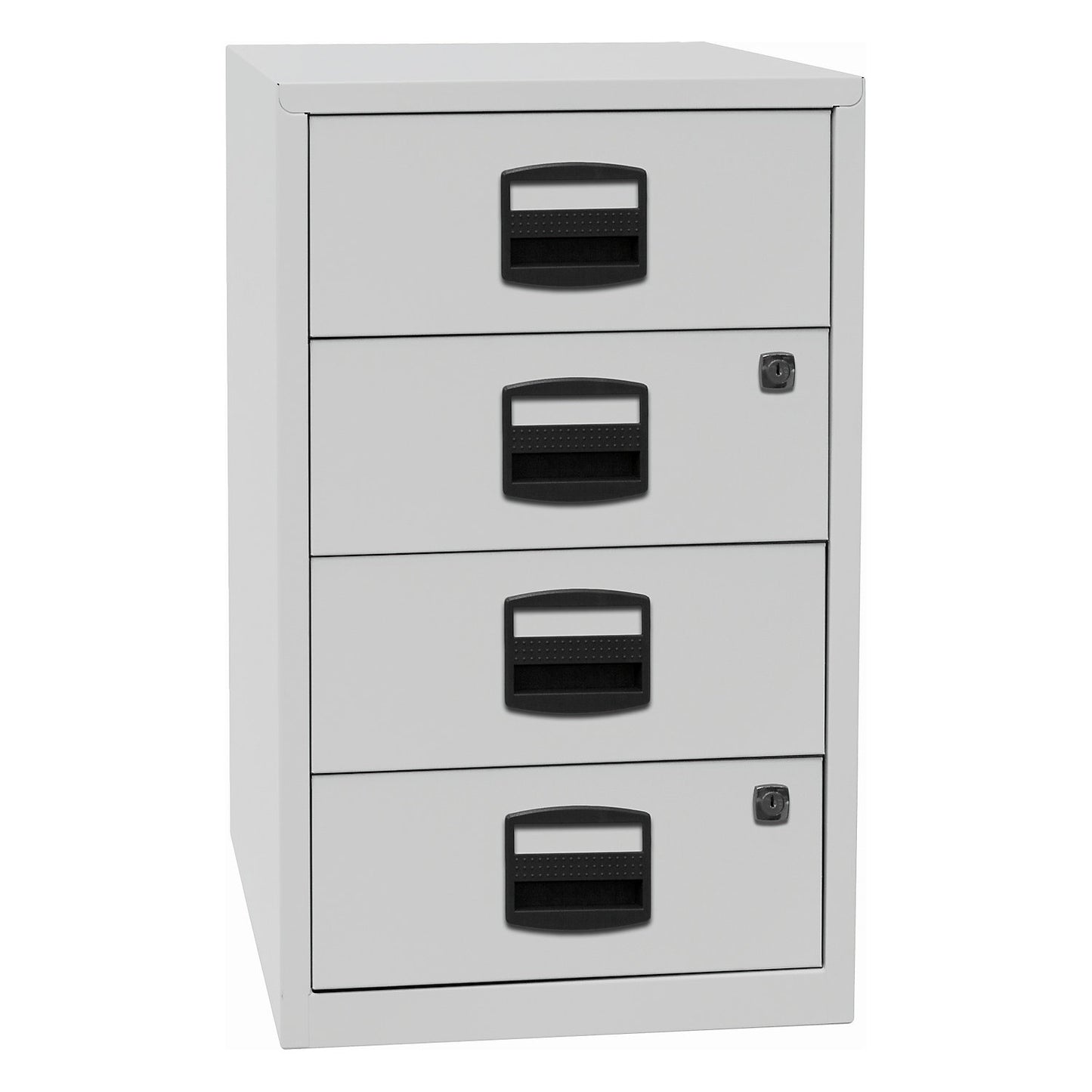 PFA side cupboard, 4 universal drawers, light grey.