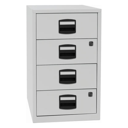 PFA side cupboard, 4 universal drawers, light grey.