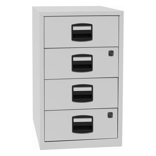 PFA side cupboard, 4 universal drawers, light grey.