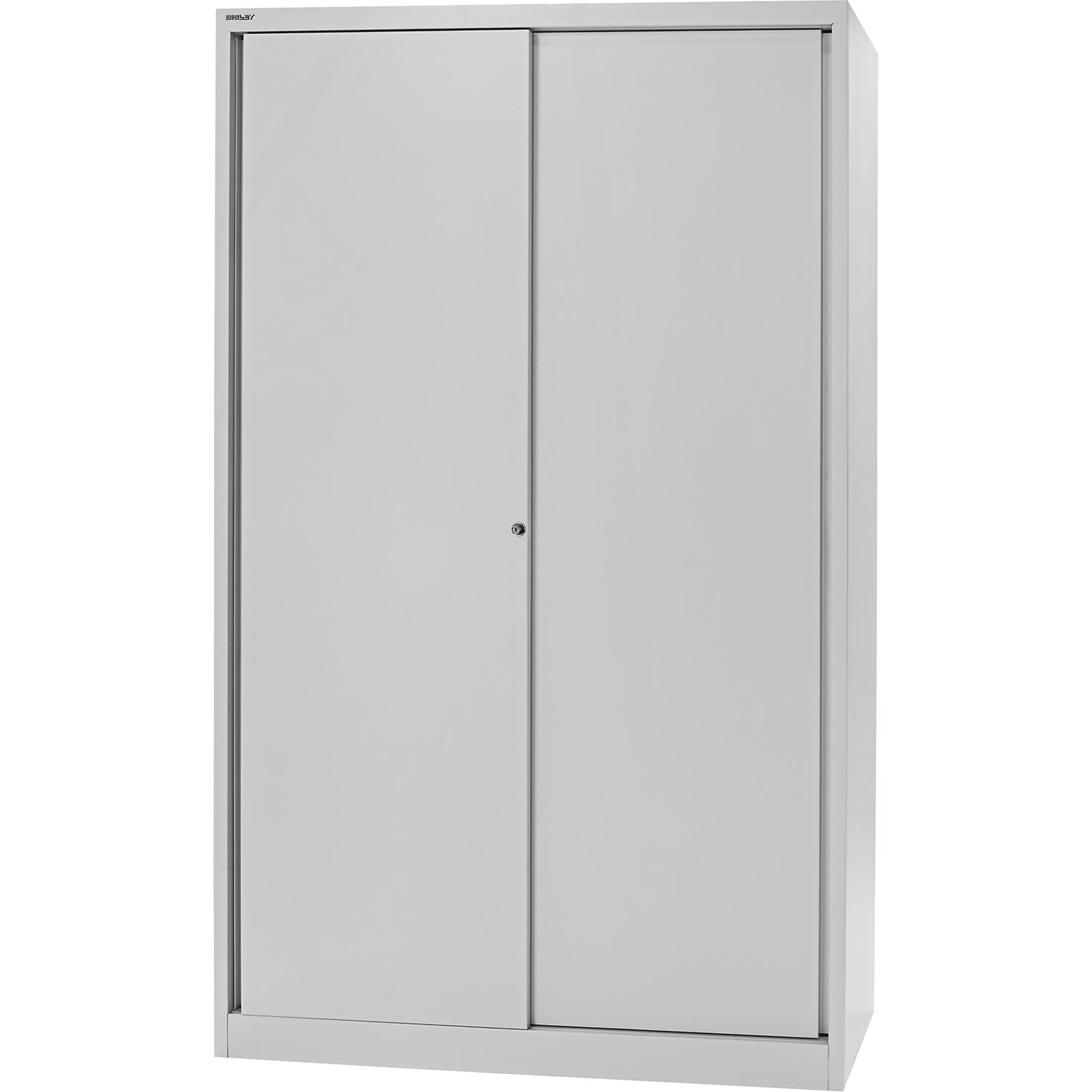 ECO sliding door cupboard, 4 shelves, 5 file heights, light grey.