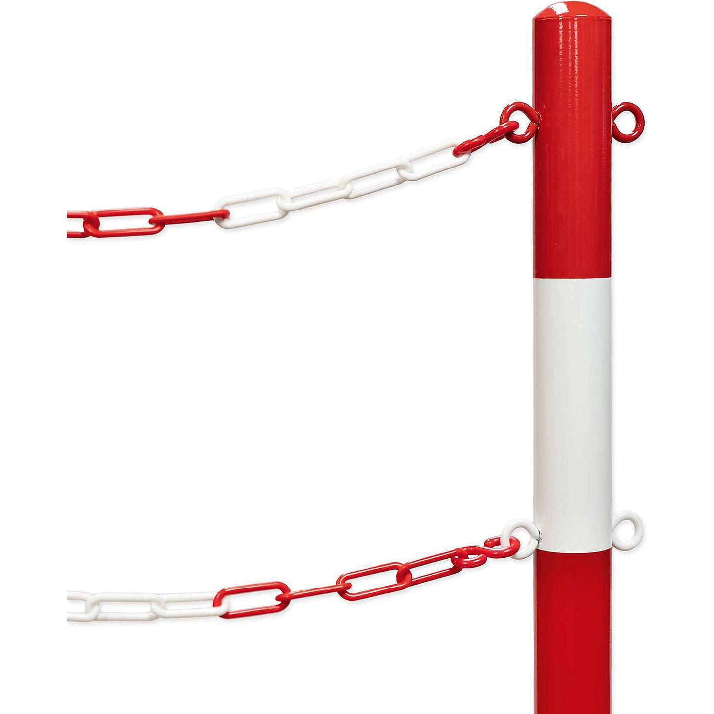 Bollard Morion, for bolting in place, 70 x 70 mm, painted black/yellow, 1 eyelet.